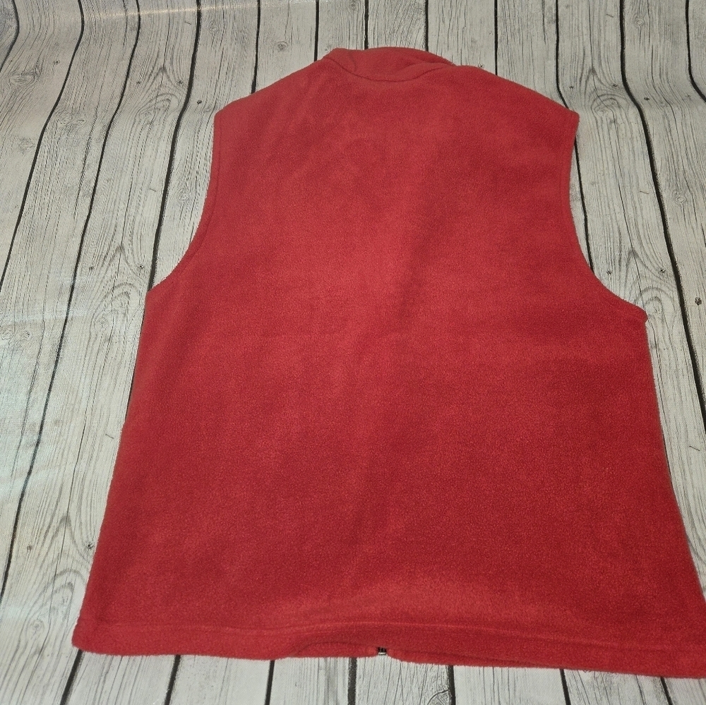 Columbia Mens Medium Red Full Zip Fleece Vest - Picture 3 of 7